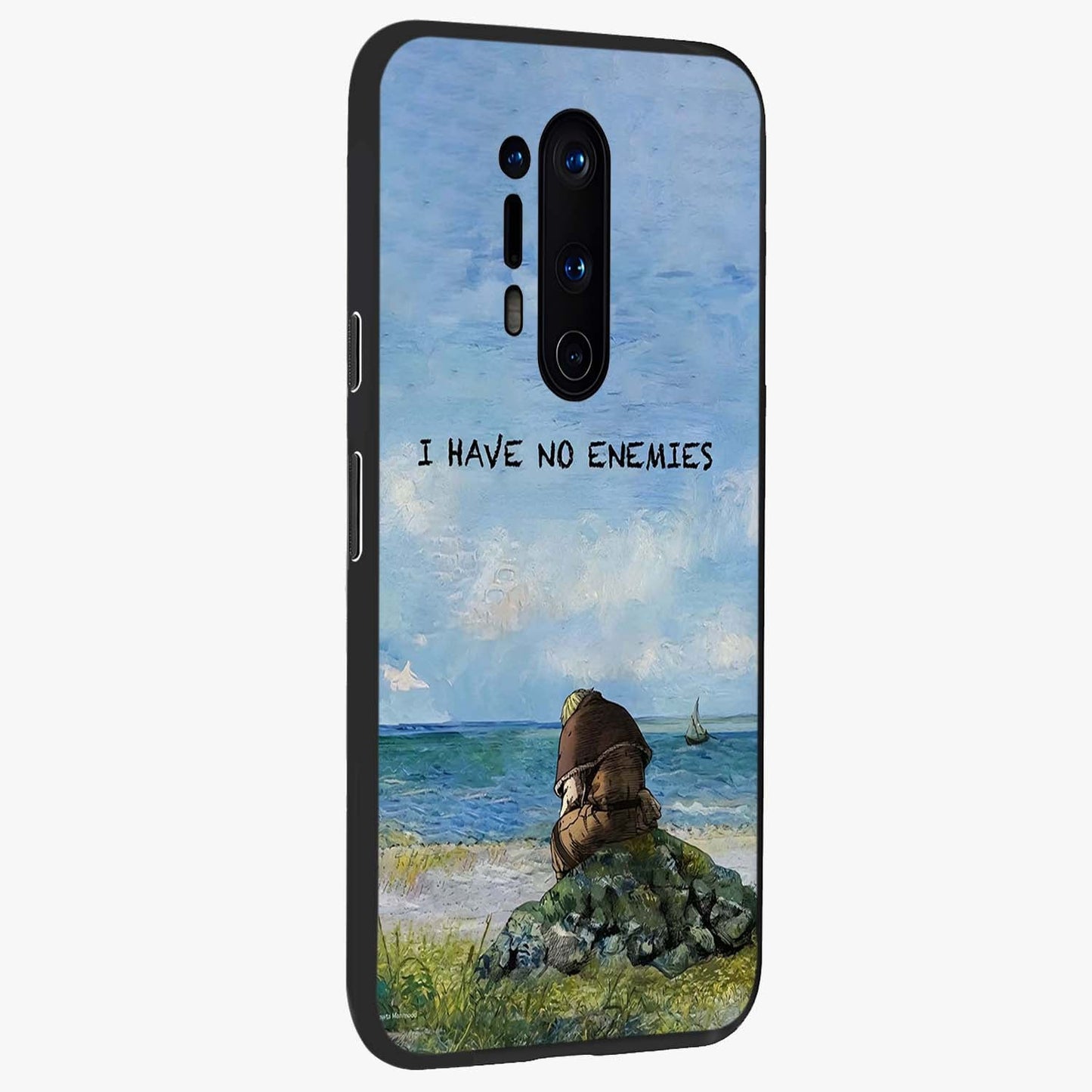 Peace Beyond War Glass Case upright view showcasing powerful peace symbol artwork with inspirational theme.