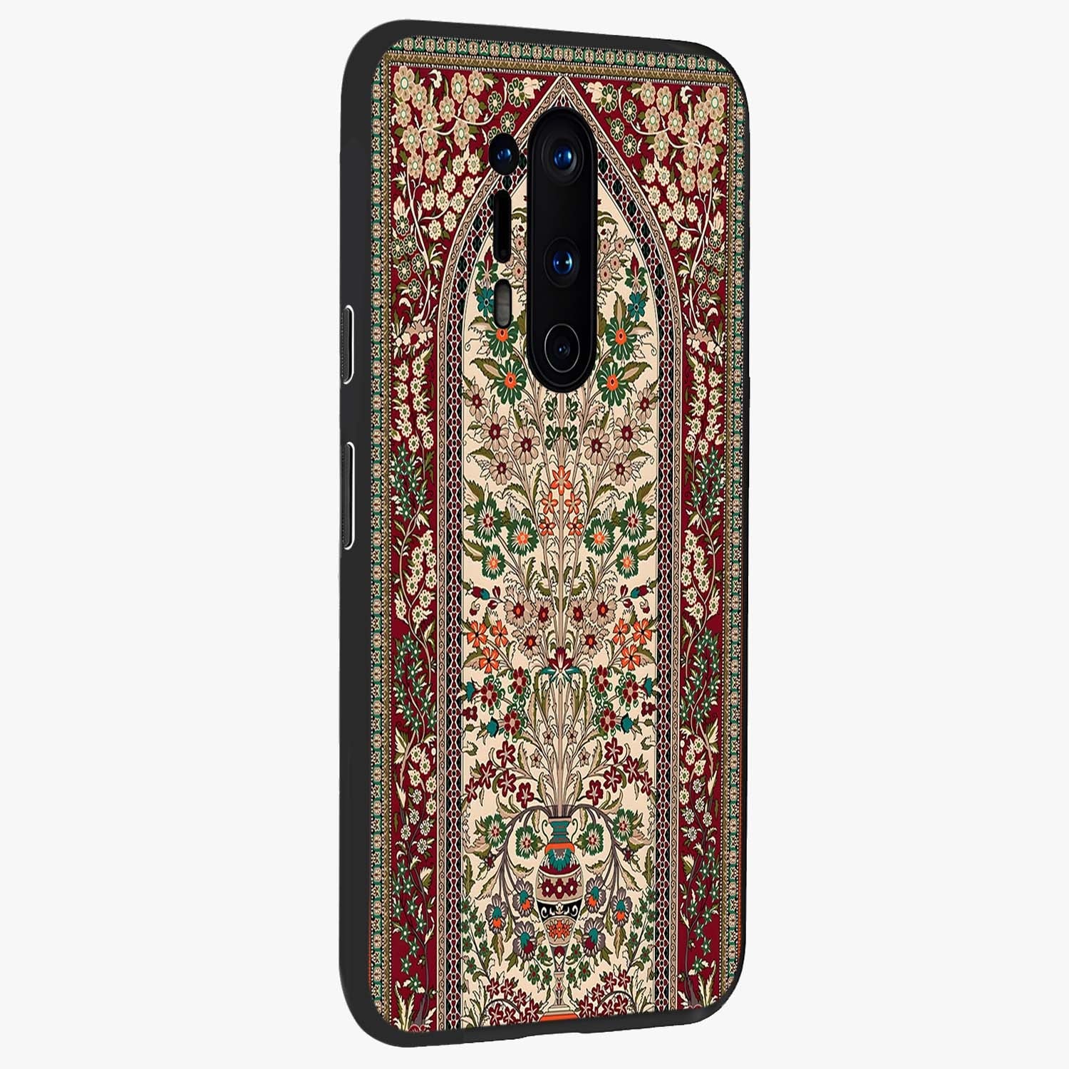 Persian Inspired Glass Case upright view showcasing decorative Persian artwork with rich heritage theme.