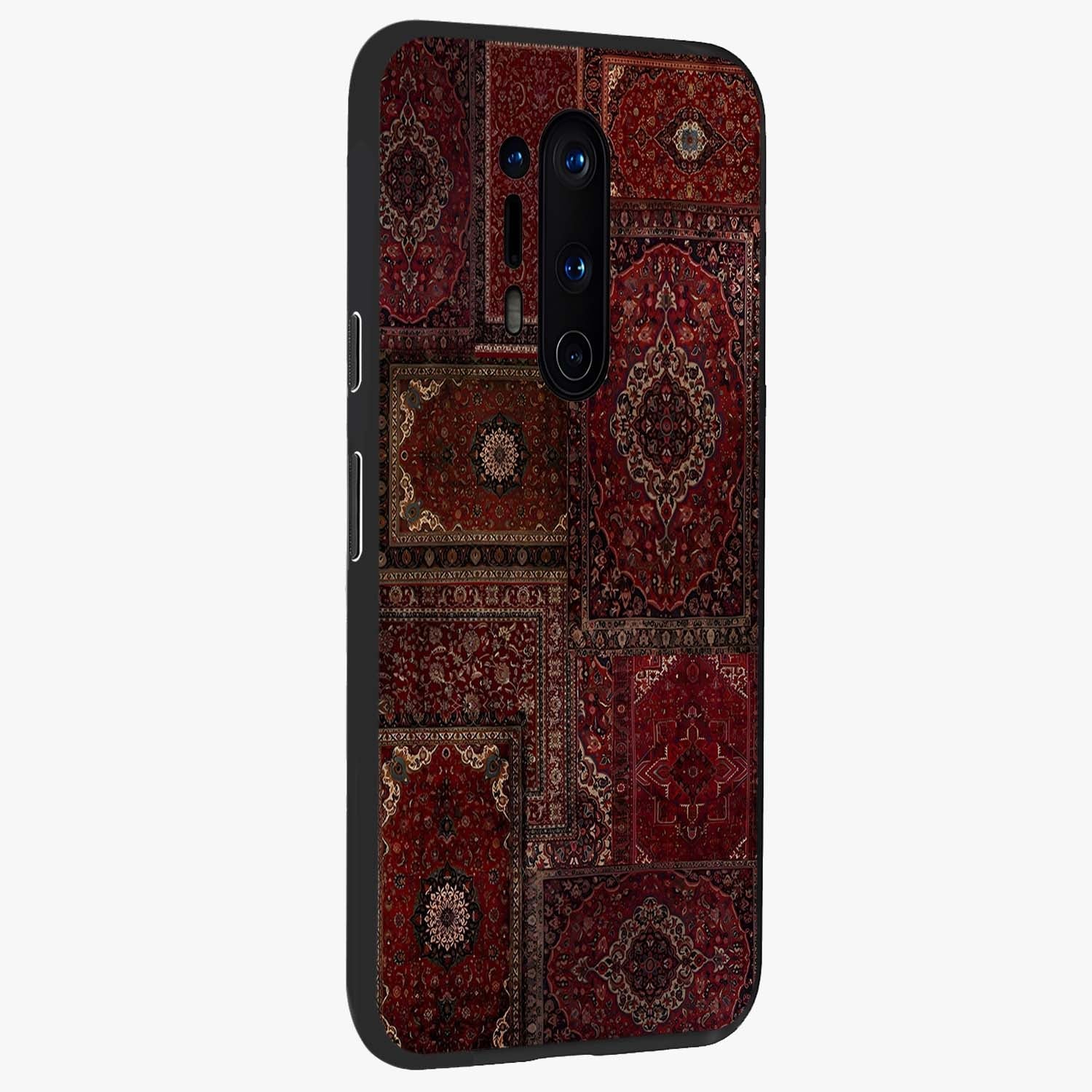 Persian Velvet Tale Glass Case upright view showcasing elegant Persian artwork with classic heritage theme.