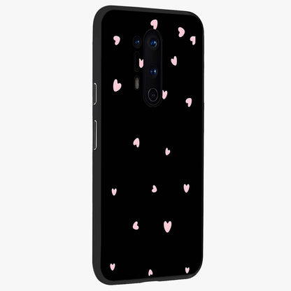 Pink Love Drops Glass Case upright view showcasing charming heart drop artwork with romantic playful theme.
