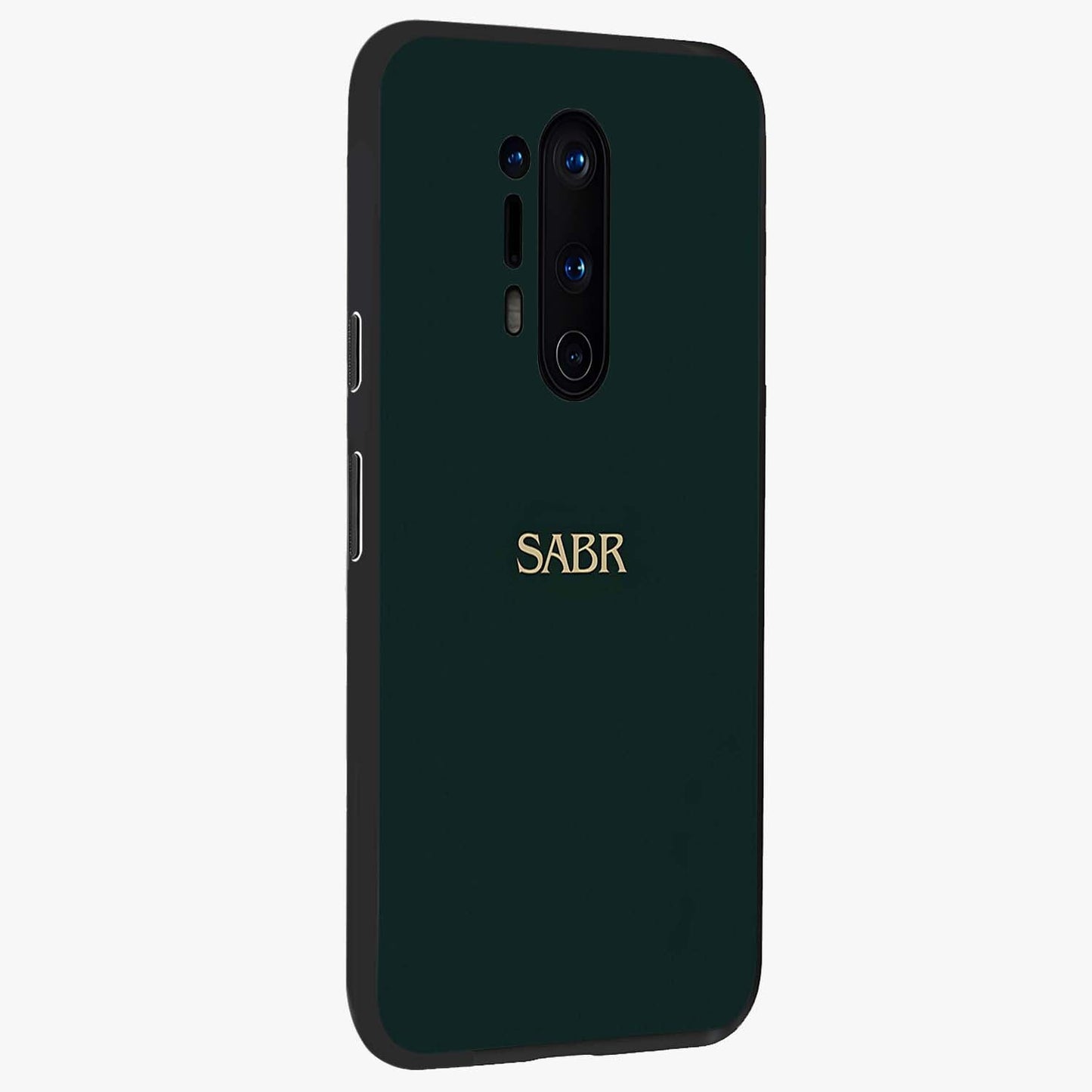 Sabr Minimal Patience Glass Case upright view showcasing calm minimalist artwork with motivational patience theme.