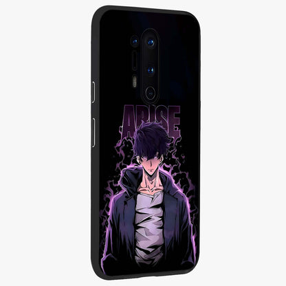 Shadow Monarch Awakening Glass Case upright view showcasing bold monarch artwork with mystical awakening theme.