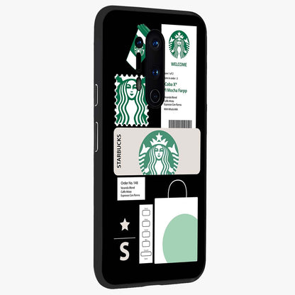Starbucks Mocha Glass Case upright view showcasing trendy coffee inspired artwork with modern lifestyle theme.