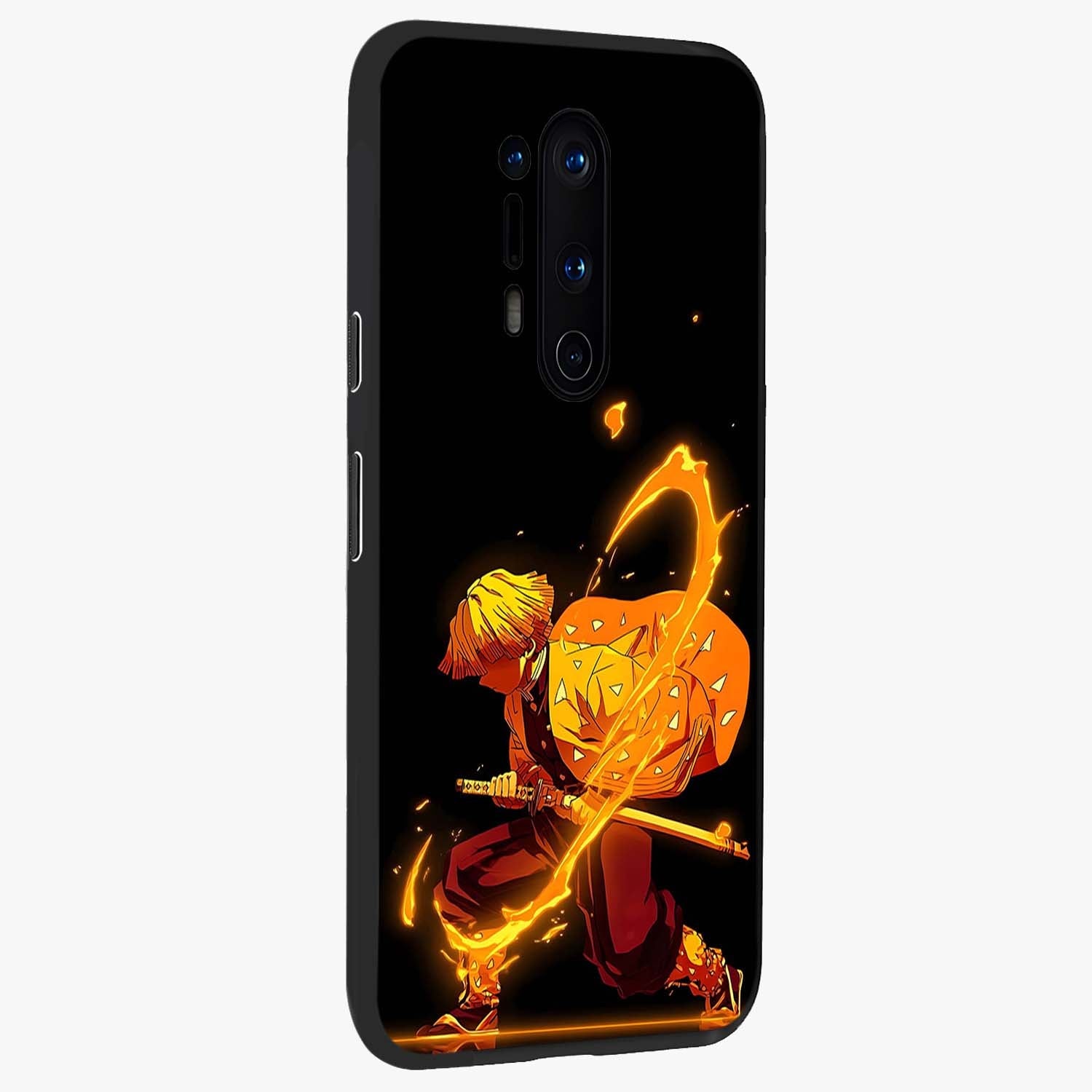 Thunder Flame Execution Glass Case upright view showcasing explosive flame artwork with dynamic action theme.