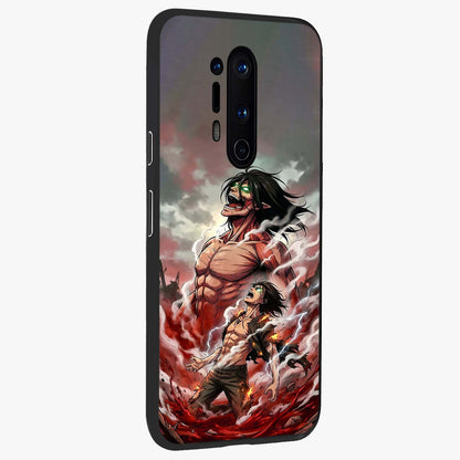 Titan Awakening Fury Glass Case upright view showcasing intense titan artwork with epic fantasy theme.