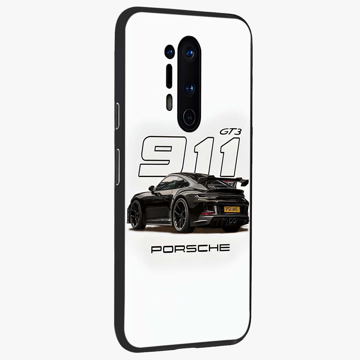 Turbo Legacy Icon Glass Case upright view showcasing bold racing inspired artwork with classic car theme.