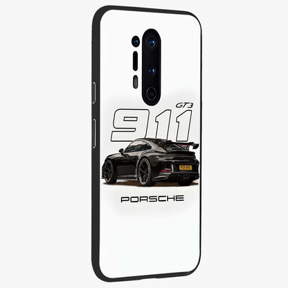 Turbo Legacy Icon Glass Case upright view showcasing bold racing inspired artwork with classic car theme.