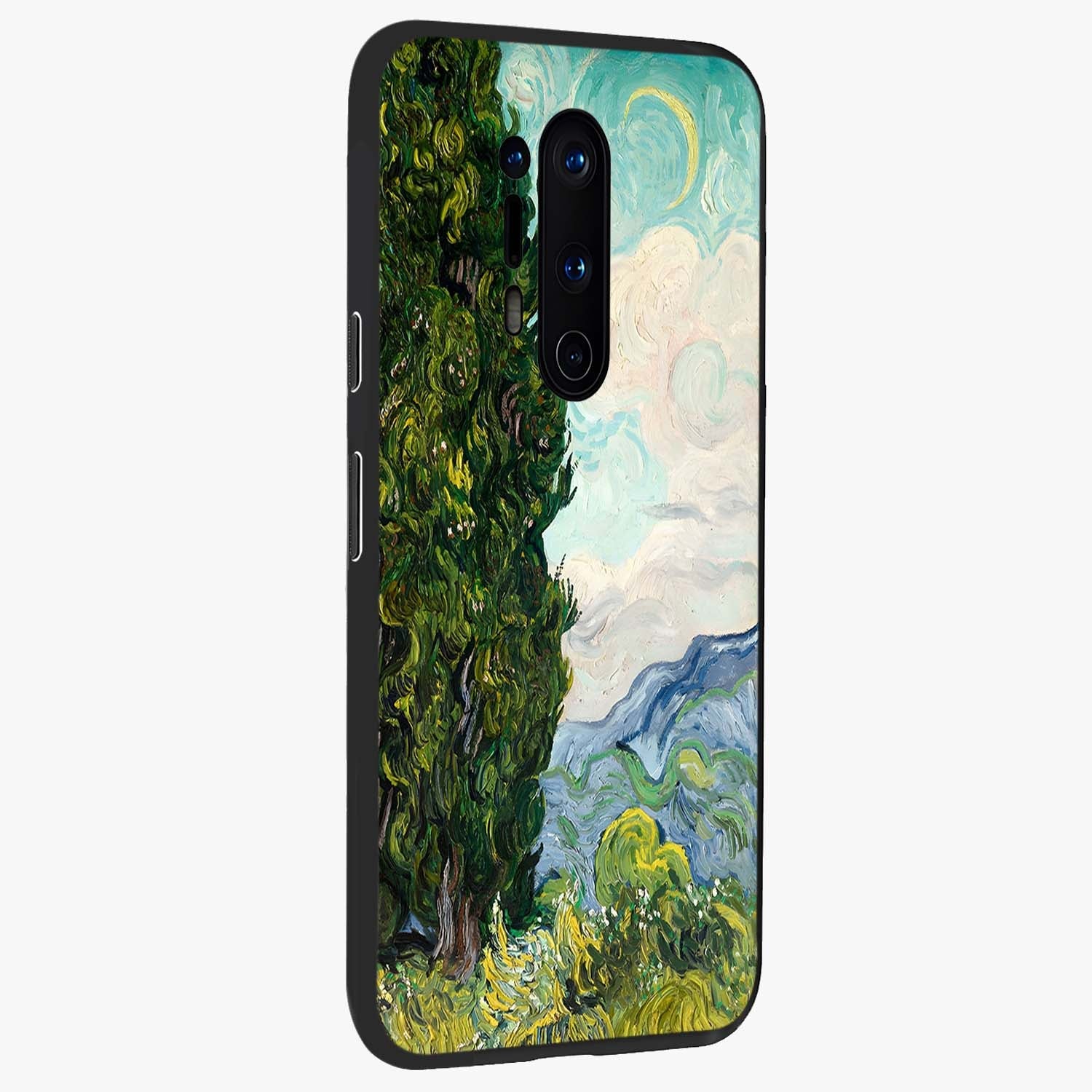 Van Gogh Vintage Art Glass Case upright view showcasing elegant vintage painting artwork with artistic heritage theme.