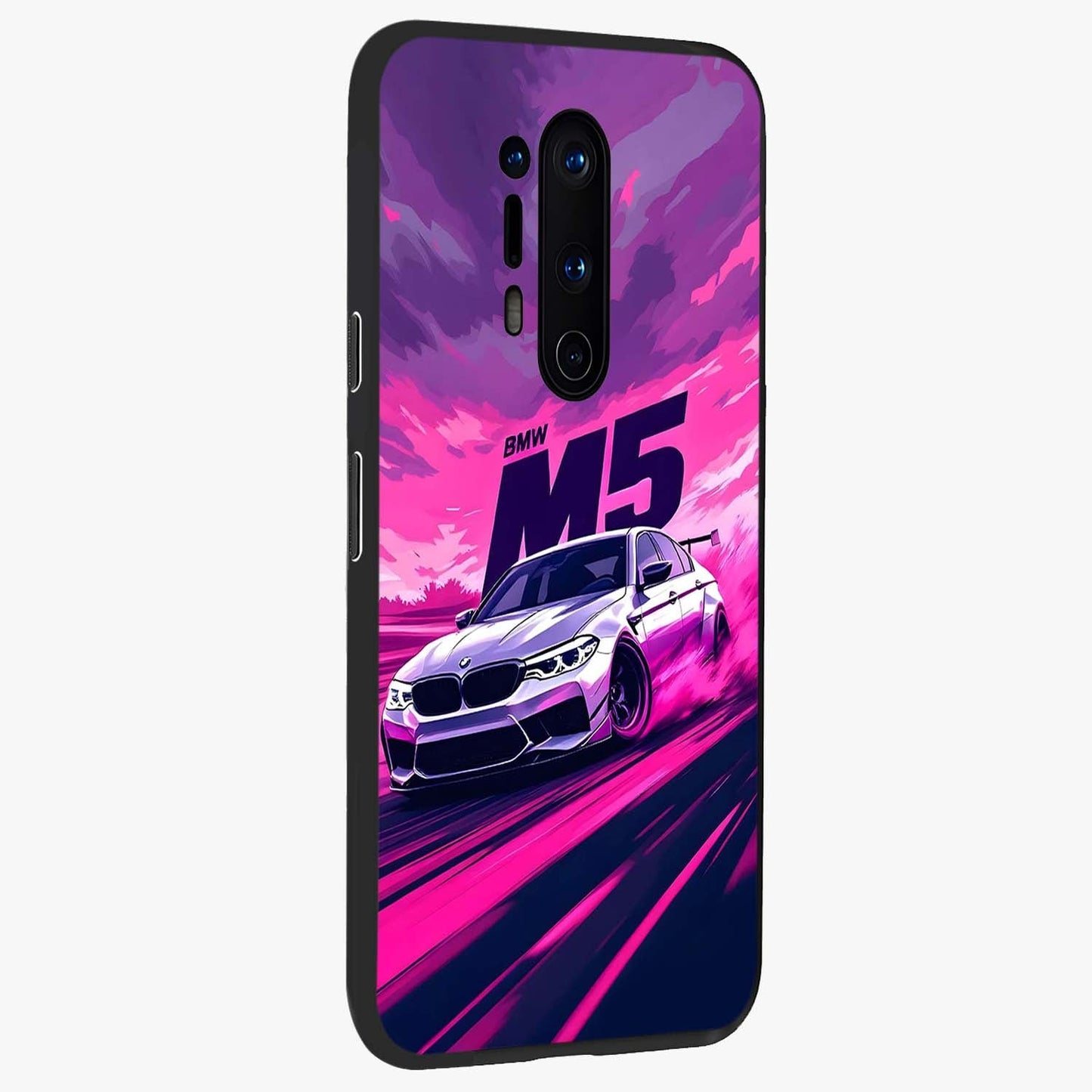 Velocity Drift Pulse Glass Case upright view showcasing powerful racing artwork with energetic motorsport theme.