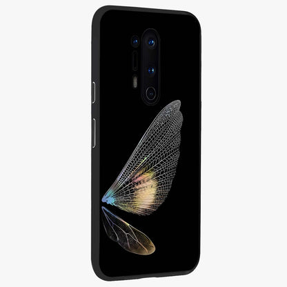 Whispers Of Wings Glass Case upright view showcasing elegant wing artwork with light airy theme.