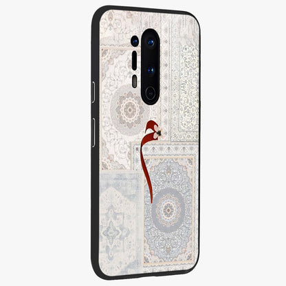 White Aesthetic Bow Glass Case upright view showcasing delicate ribbon bow artwork with cute minimalist theme.
