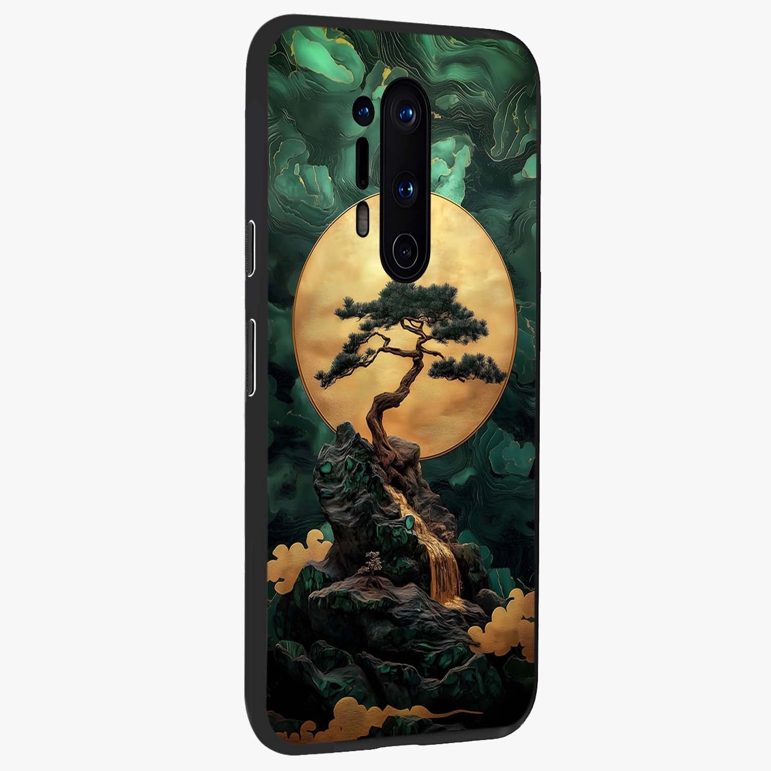 Zen Moon Rise Glass Case upright view showcasing serene moon artwork with tranquil night theme.