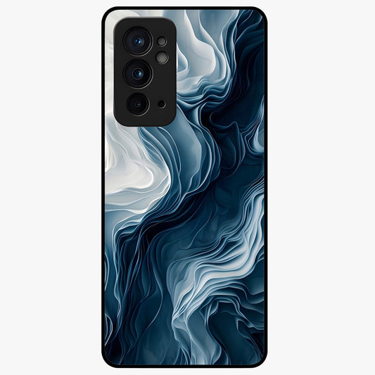 Ethereal Paper Marble Glass Case showing flat back view with soft marble paper texture artwork and glossy glass finish.
