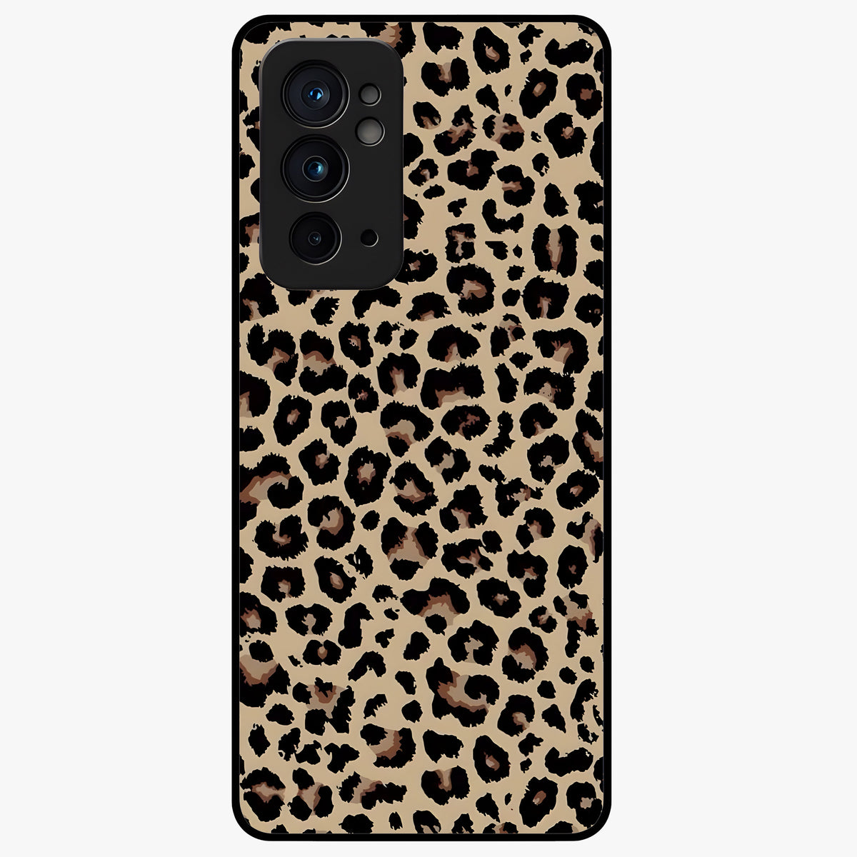 Savage Chic Pattern Glass Case showing flat back view with stylish patterned artwork and glossy glass finish.
