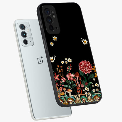 Midnight Bloom Pattern Glass Case displayed in angled mockup highlighting elegant flower design with midnight aesthetic style.
