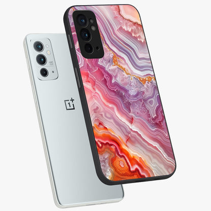 Rose Quartz Marble Glass Case displayed in angled mockup highlighting elegant marble pattern with soft aesthetic style.