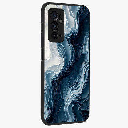 Ethereal Paper Marble Glass Case upright view showcasing smooth marble artwork with refined minimalist theme.