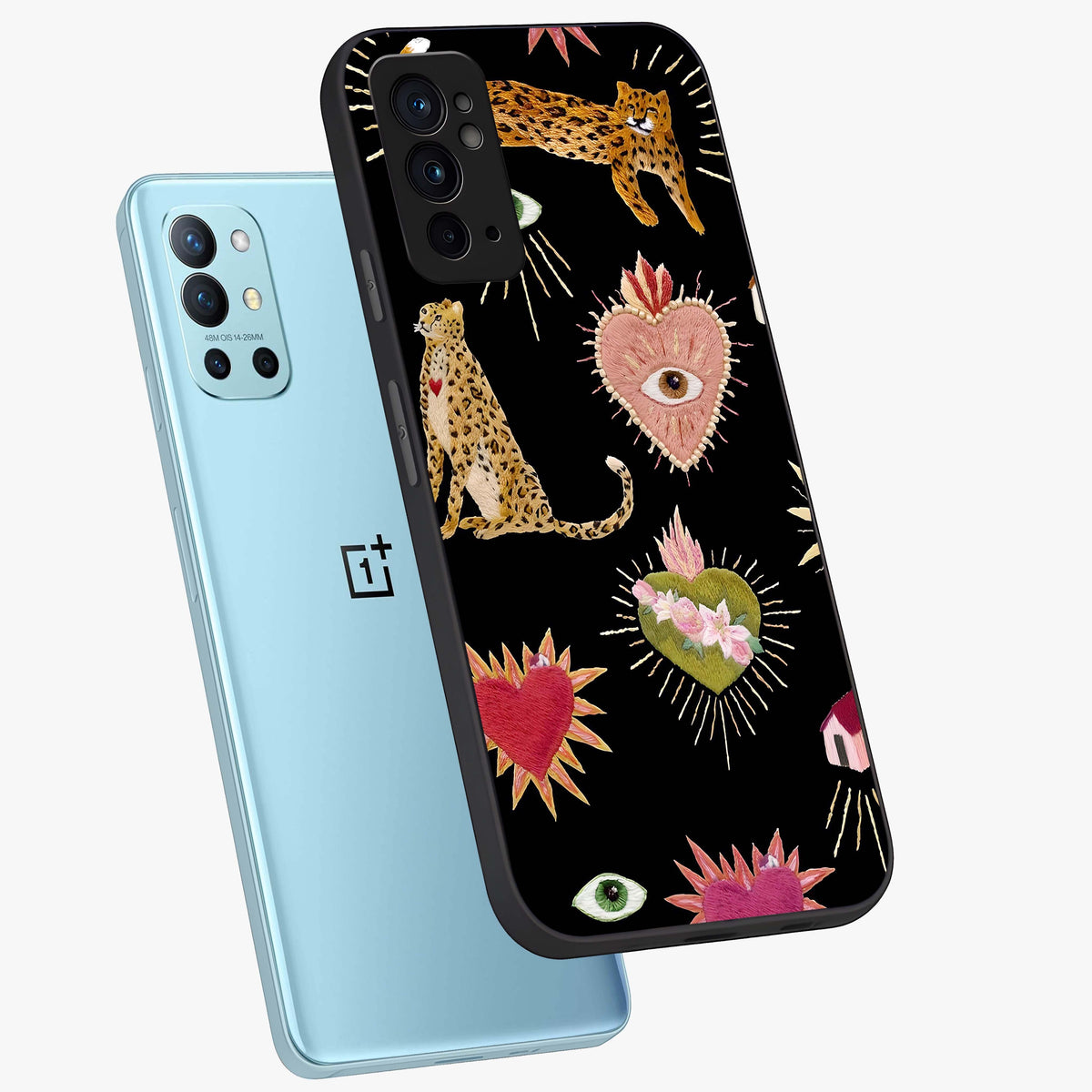 Sacred Jungle Heart Glass Case displayed in angled mockup highlighting lush tropical design with natural aesthetic style.