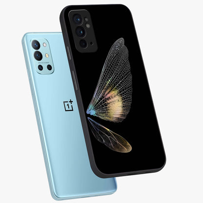 Whispers Of Wings Glass Case displayed in angled mockup highlighting soft feather design with celestial aesthetic style.
