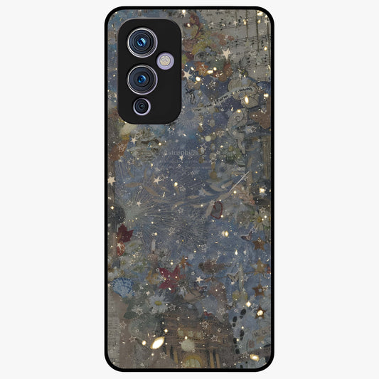 Aesthetic Astrolophia Glass Case showing flat back view with dreamy aesthetic design and glossy glass finish.