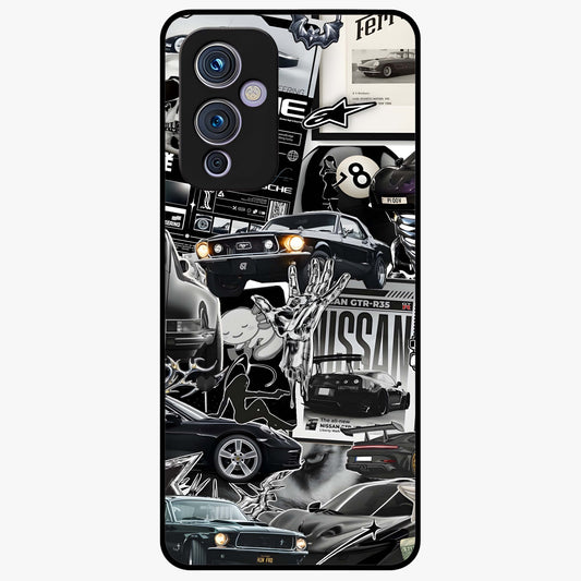 Aesthetic Dark Love Glass Case showing flat back view with dark romantic artwork and glossy glass finish.