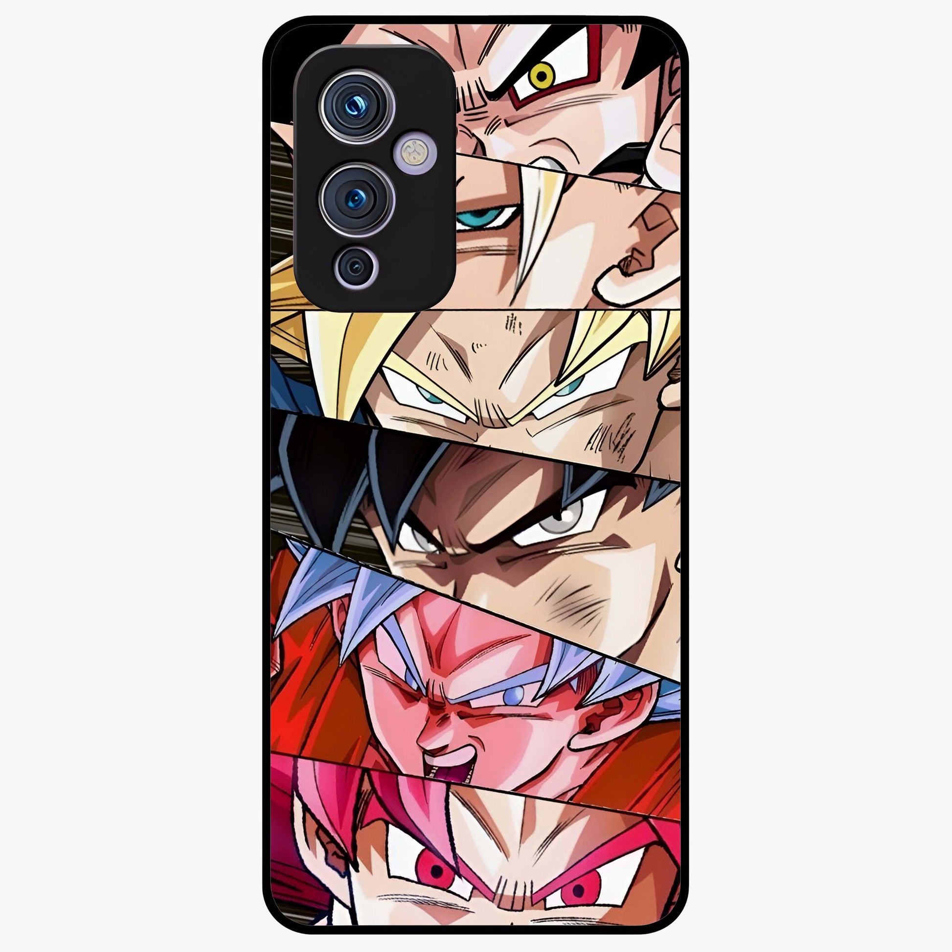 Anime Character Glass Case showing flat back view with vibrant anime artwork and glossy glass finish.