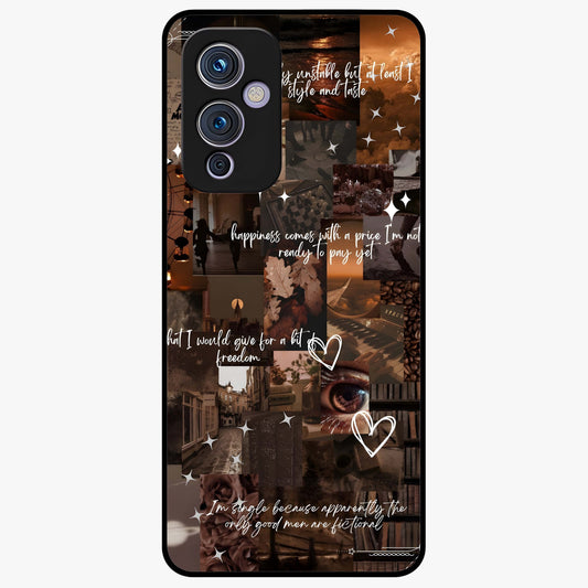 Bittersweet Aesthetic Chaos Glass Case showing flat back view with artistic chaotic aesthetic design and glossy glass finish.