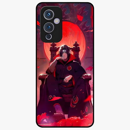 Blood Moon Sovereign Glass Case showing flat back view with mystical blood moon artwork and glossy glass finish.