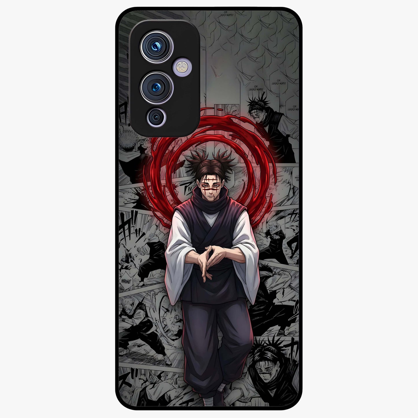 Cursed Ritual Ascension Glass Case showing flat back view with dark ritual themed artwork and glossy glass finish.
