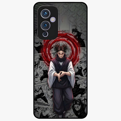 Cursed Ritual Ascension Glass Case showing flat back view with dark ritual themed artwork and glossy glass finish.