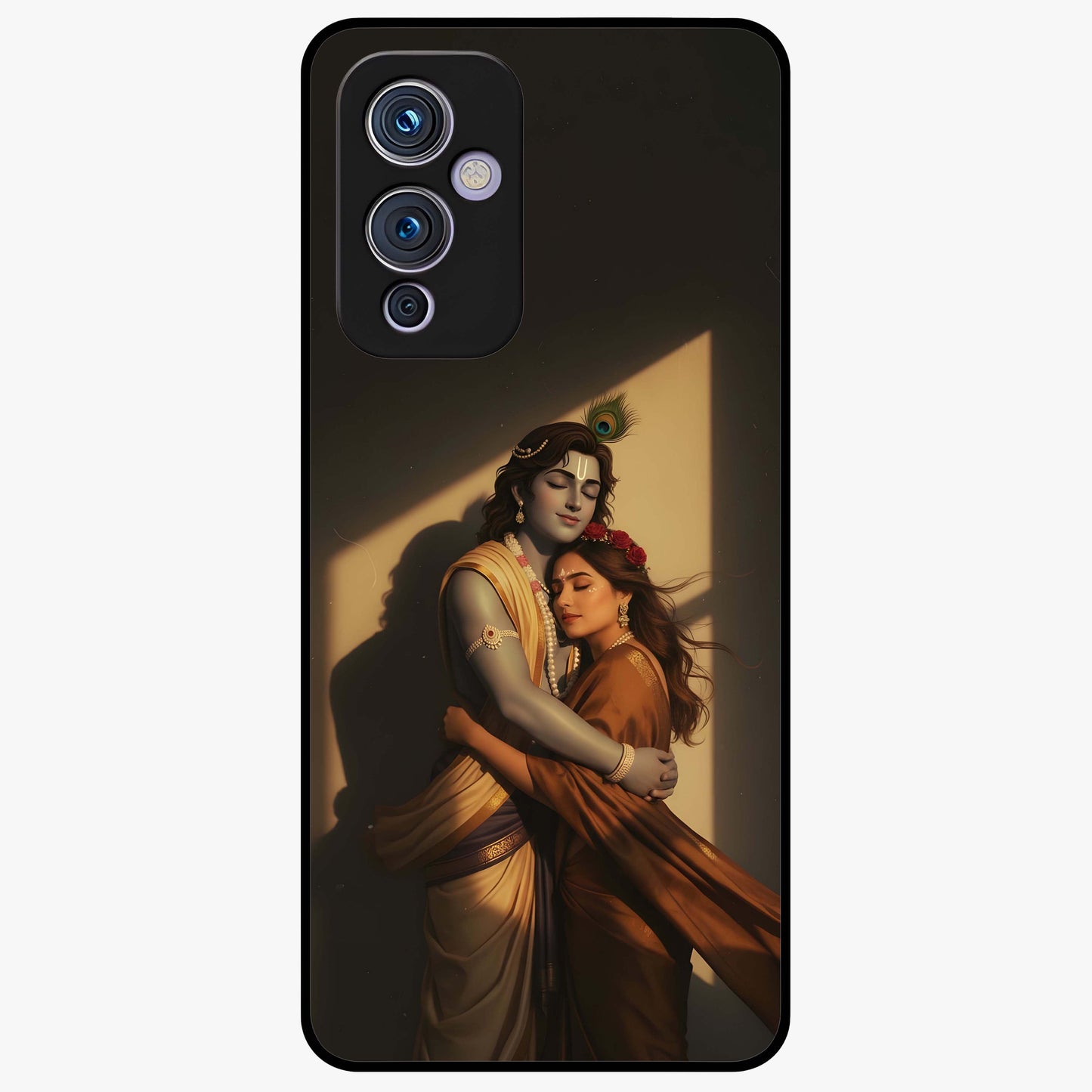 Divine Eternal Love Glass Case showing flat back view with spiritual love themed artwork and glossy glass finish.