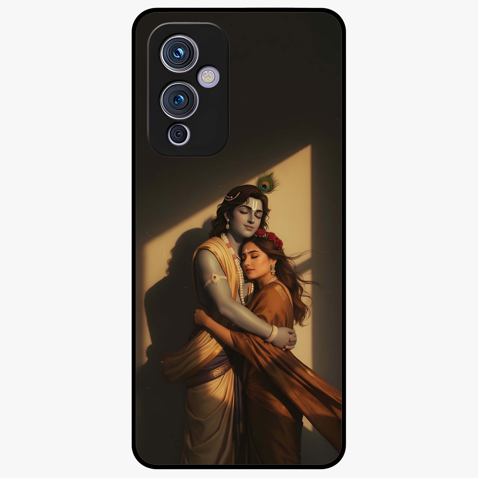 Divine Eternal Love Glass Case showing flat back view with spiritual love themed artwork and glossy glass finish.