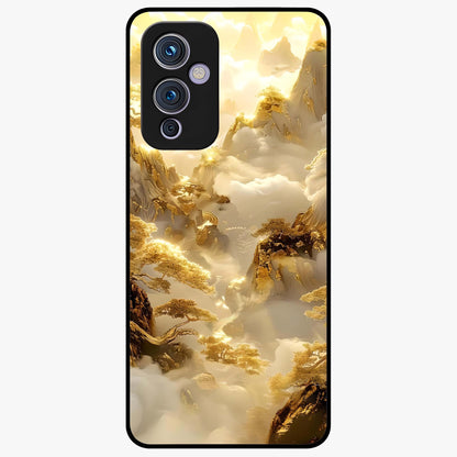 Gates Of Illumination Glass Case showing flat back view with mystical illuminated gate artwork and glossy glass finish.