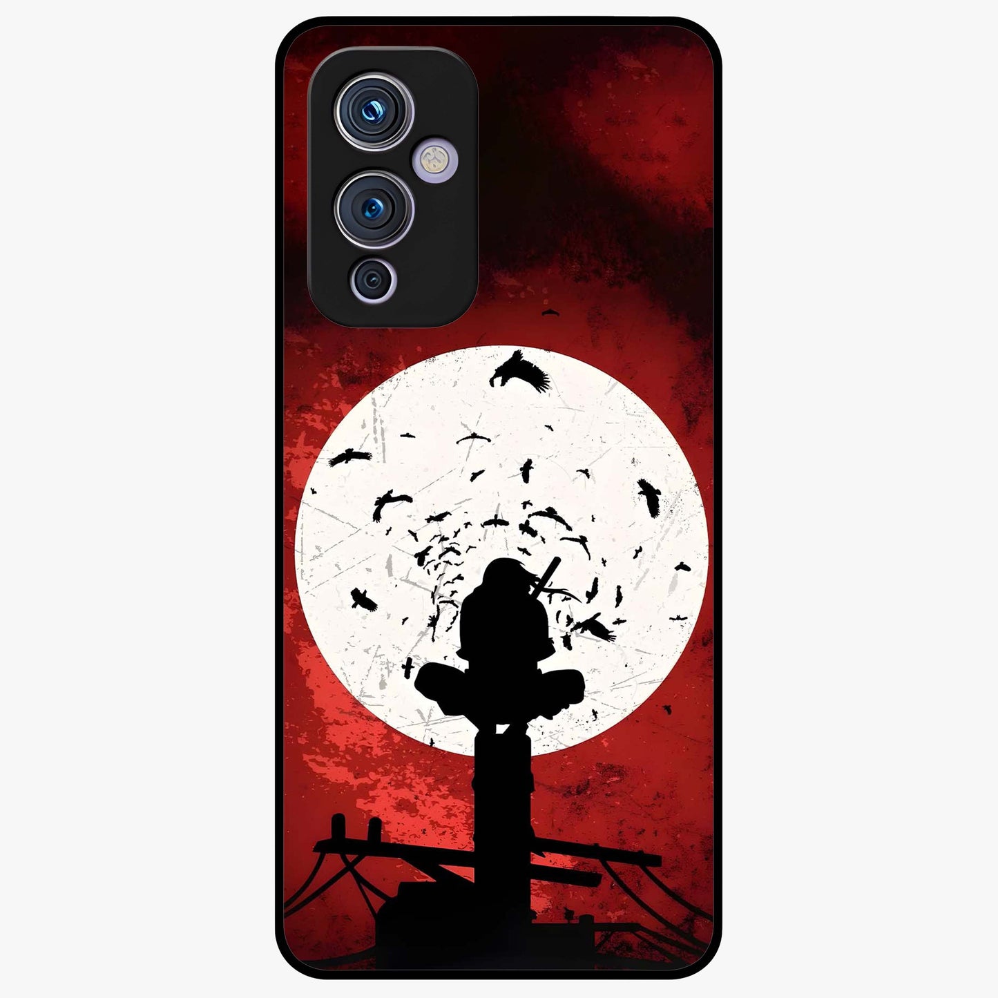 Itachi Limited Edition Naruto Anime Glass Case showing flat back view with iconic anime character artwork and glossy glass finish.