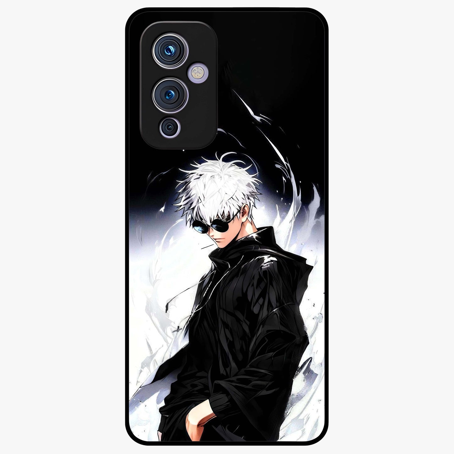 Limitless Shadow King Glass Case showing flat back view with powerful shadow warrior artwork and glossy glass finish.