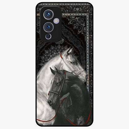 Majestic Ride Legacy Glass Case showing flat back view with powerful automotive inspired artwork and glossy glass finish.