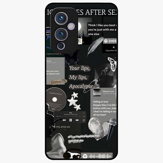 Midnight Love Echo Glass Case showing flat back view with romantic midnight themed artwork and glossy glass finish.