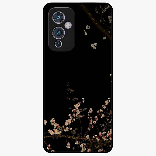Petal Moon Light With Custom Name Glass Case showing flat back view with floral moonlight artwork and personalized name design.
