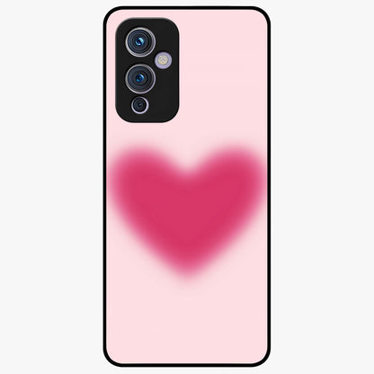 Pink Aura Heart Glass Case showing flat back view with glowing heart artwork and glossy glass finish.