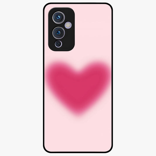 Pink Aura Heart Glass Case showing flat back view with glowing heart artwork and glossy glass finish.