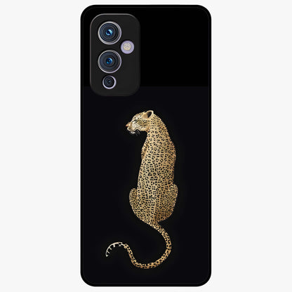 Regal Leopard Glass Case showing flat back view with bold leopard artwork and glossy glass finish.
