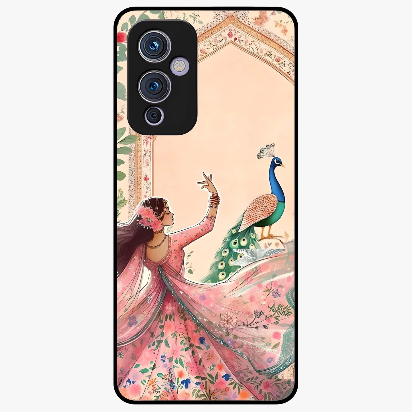 Royal Grace Muse Glass Case showing flat back view with elegant artistic artwork and glossy glass finish.