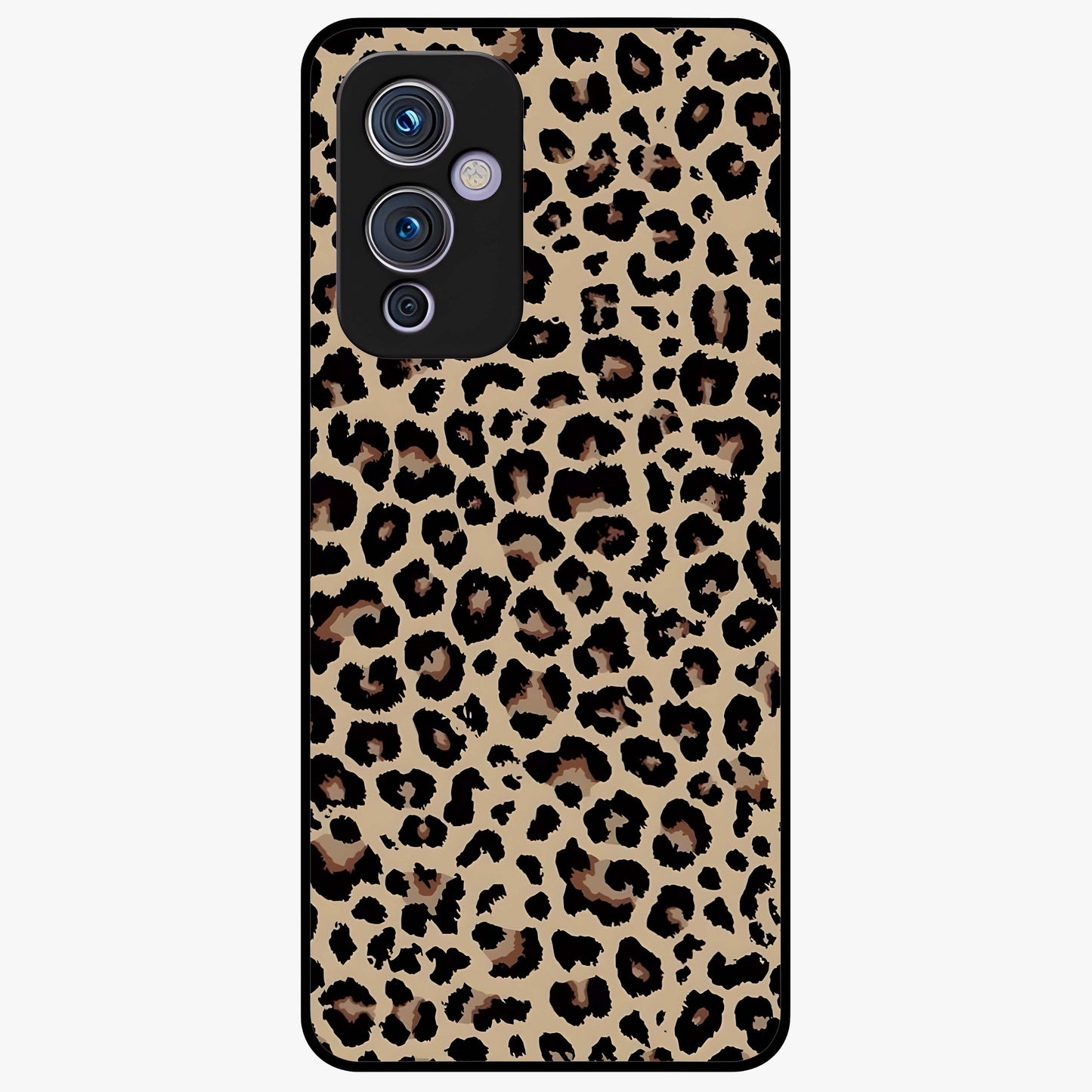 Savage Chic Pattern Glass Case showing flat back view with stylish patterned artwork and glossy glass finish.