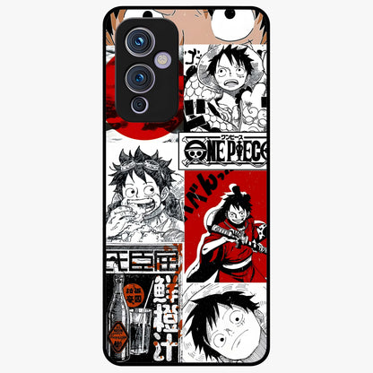 Strawhat Chaos Panels Glass Case showing flat back view with anime inspired chaos panel artwork and glossy glass finish.