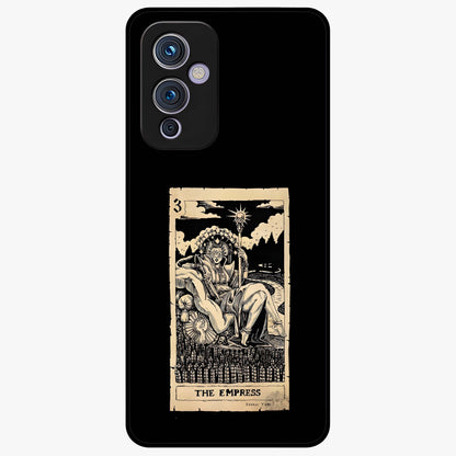 The Empress Glass Case showing flat back view with regal feminine artwork and glossy glass finish.