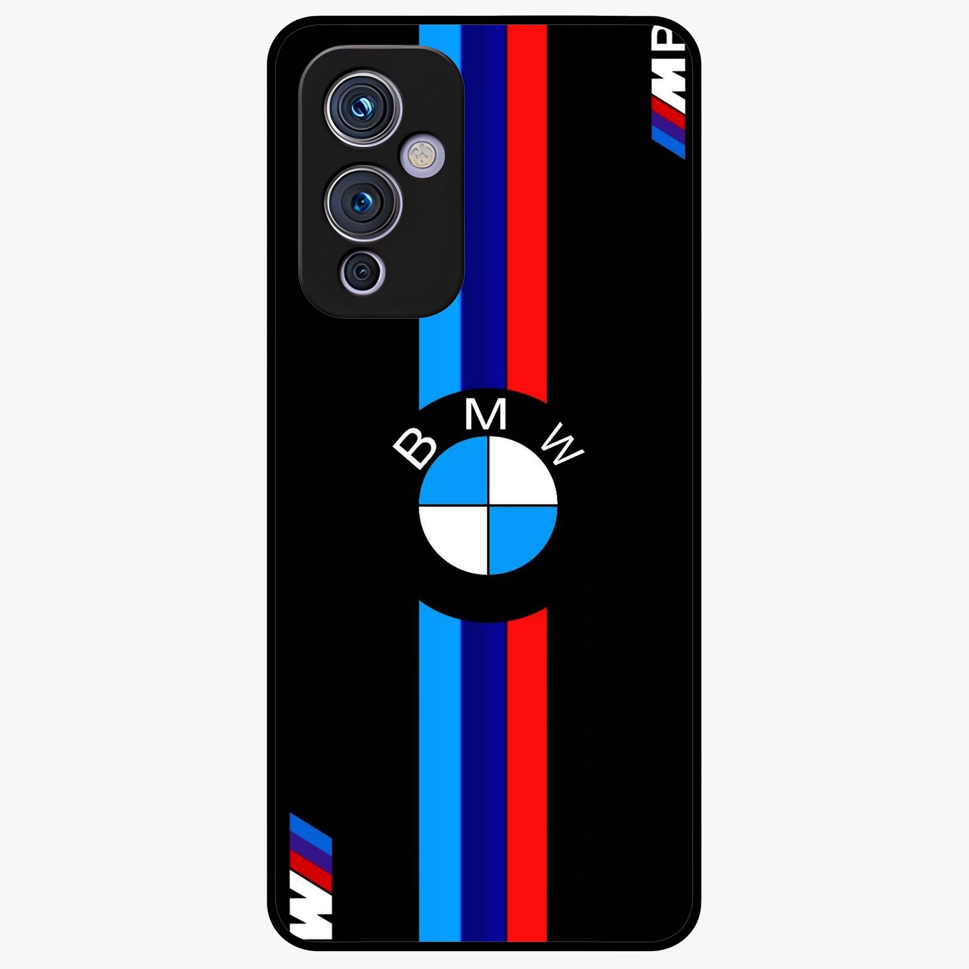 Turbo BMW Beast Glass Case showing flat back view with high performance sports car artwork and glossy glass finish.