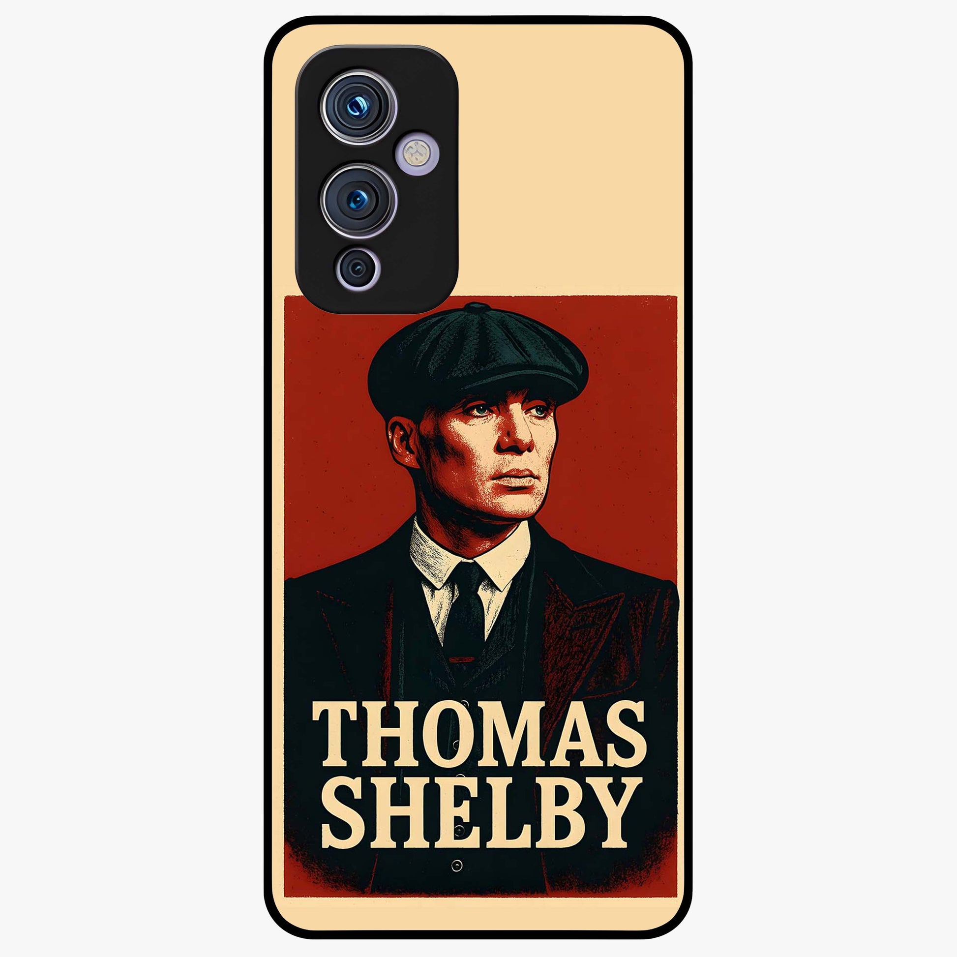 Vintage Mafia Authority Glass Case showing flat back view with bold vintage mafia inspired artwork and glossy glass finish.
