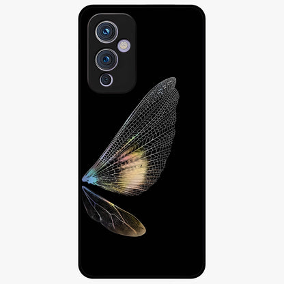 Whispers Of Wings Glass Case showing flat back view with graceful wing inspired artwork and glossy glass finish.