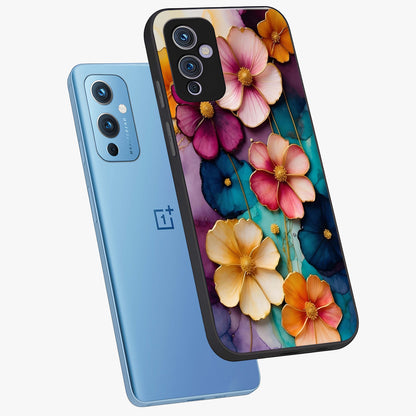 Artlyn Grace Flower Pattern Glass Case displayed in angled mockup highlighting delicate flower pattern design and smooth glass surface.