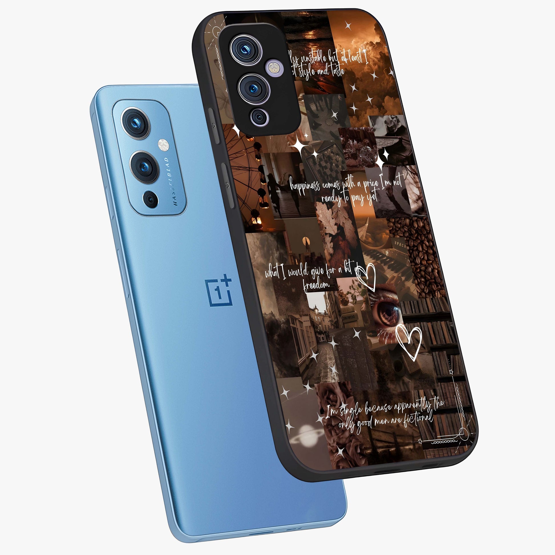 Bittersweet Aesthetic Chaos Glass Case displayed in angled mockup highlighting expressive abstract artwork and edgy aesthetic theme.